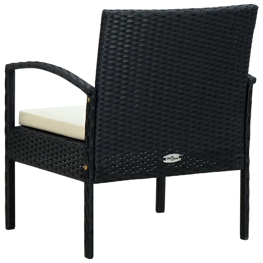 Chaise de jardin avec coussin Résine tressée Noir - 4