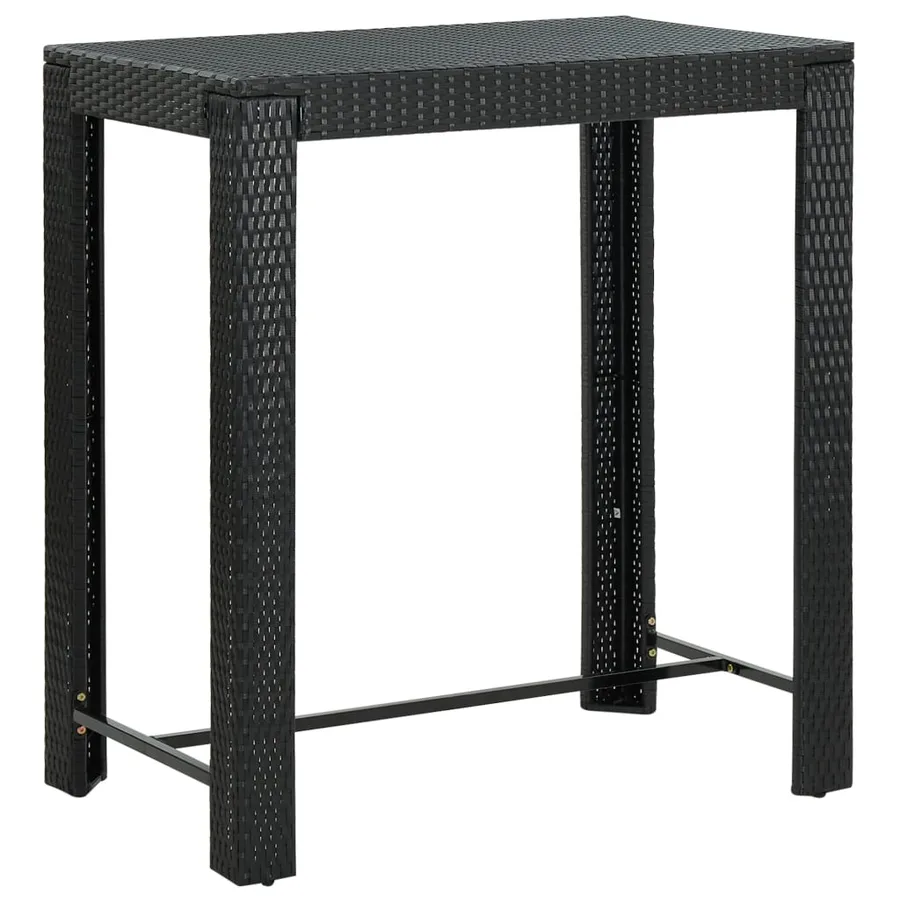 Ensemble de bar d'extérieur 5 pcs accoudoir Résine tressée Noir - 9