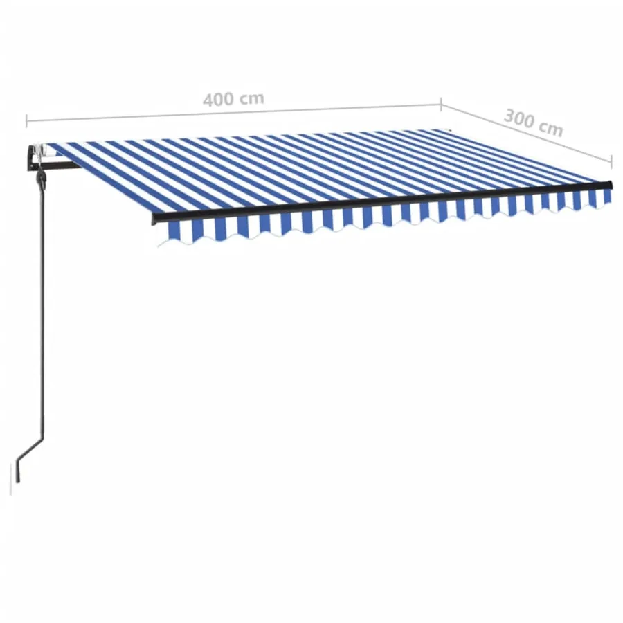 Auvent rétractable automatique 400x300 cm Bleu et blanc - 7