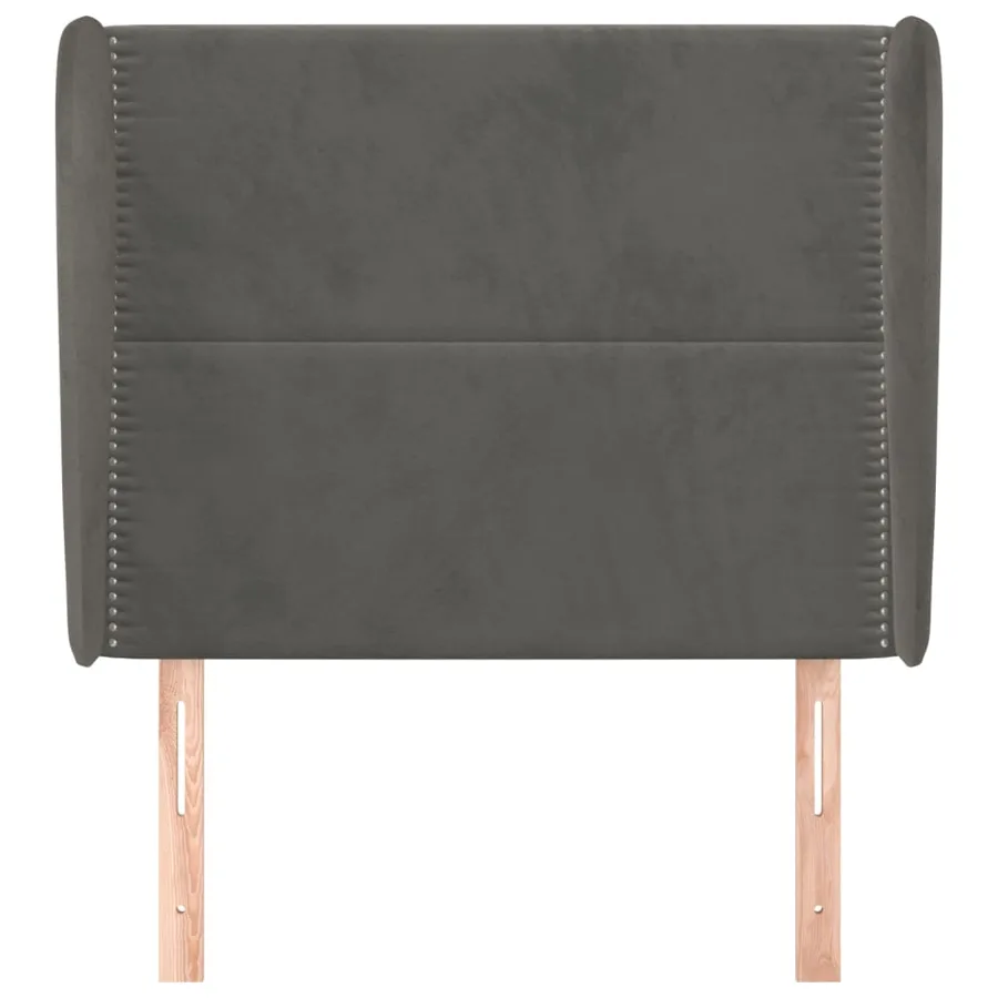 Tête de lit avec oreilles Gris foncé 103x23x118/128 cm Velours - 3
