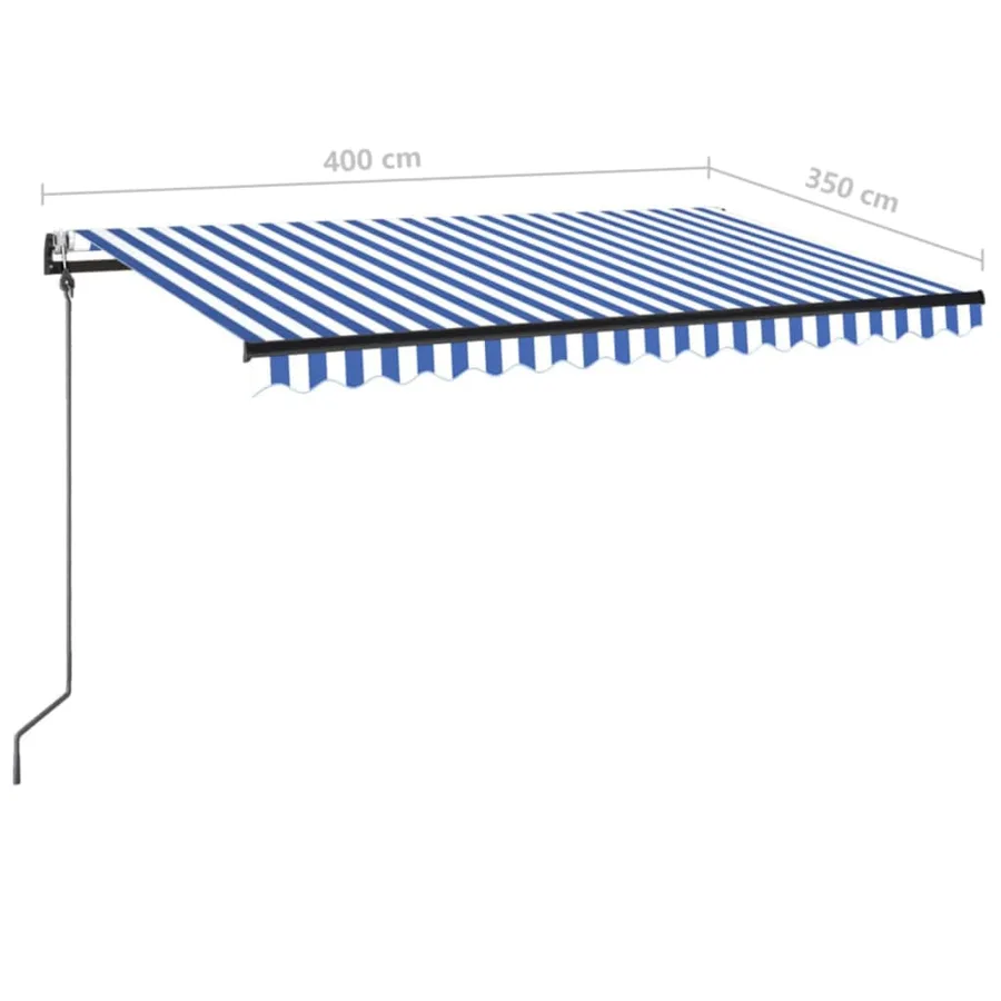 Auvent rétractable automatique 400x350 cm Bleu et blanc - 9