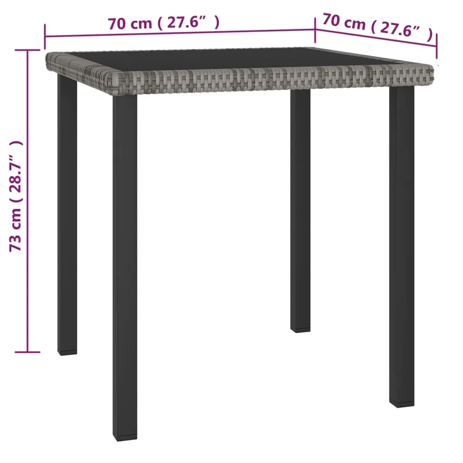 Ensemble à manger de jardin 3 pcs Résine tressée Gris - 11