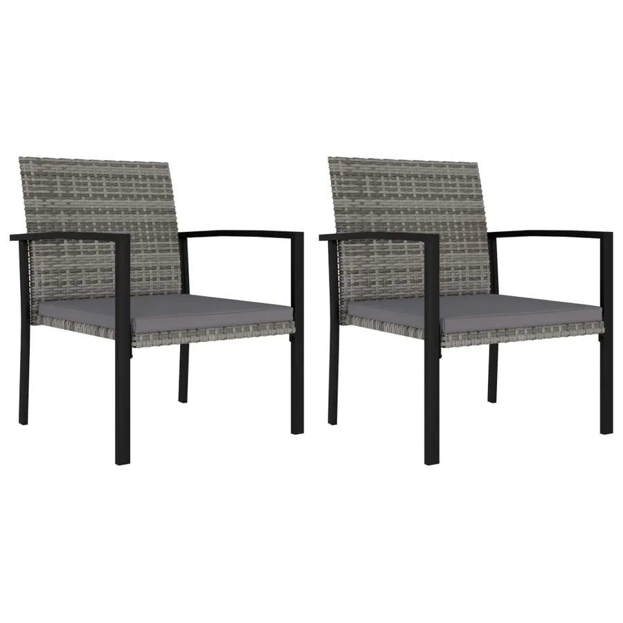 Ensemble à manger de jardin 3 pcs Résine tressée Gris - 6