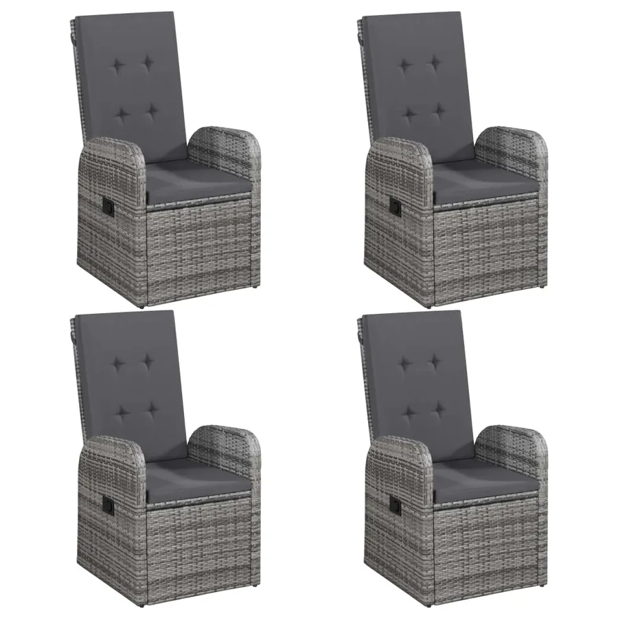 Ensemble à manger de jardin 5 pcs Gris - 5