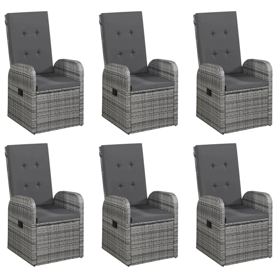 Ensemble à manger de jardin 7 pcs Gris - 5