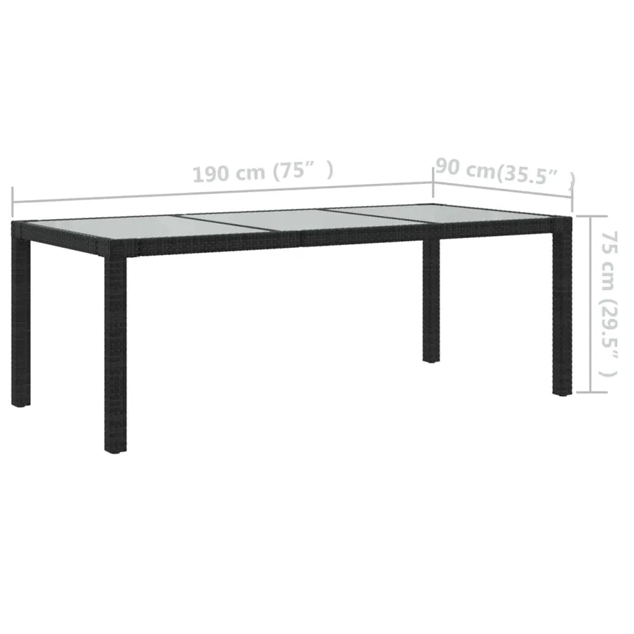 Salon de jardin 7 pcs avec coussins résine tressée noir - 11