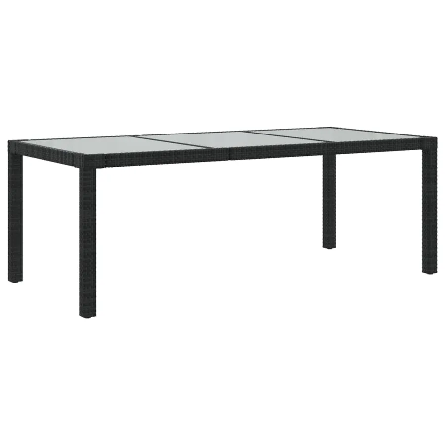 Salon de jardin 7 pcs avec coussins résine tressée noir - 8