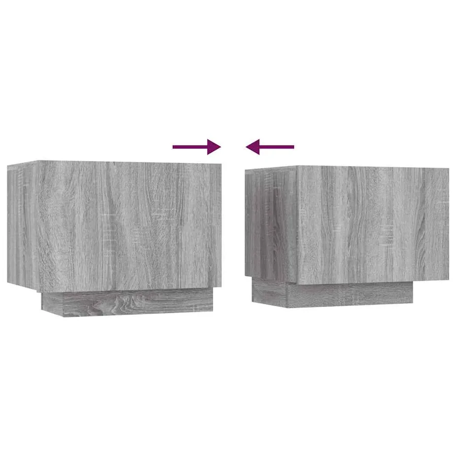 Ensemble de meubles TV avec lumières LED 3 pcs Sonoma gris - 12