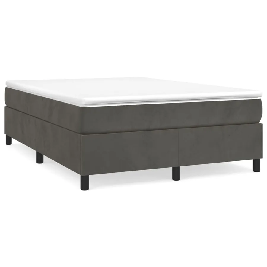 Sommier à lattes de lit et matelas Gris foncé 140x200cm Velours - 2