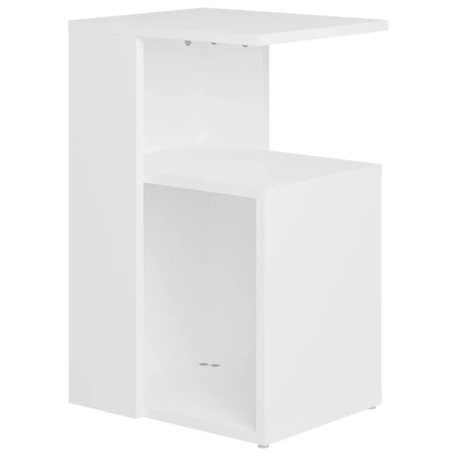 Table d'appoint Blanc 36x30x56 cm Bois d’ingénierie - 2