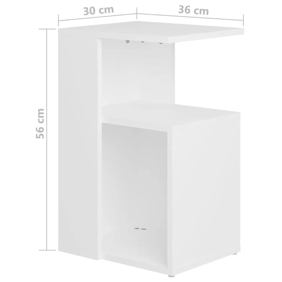 Table d'appoint Blanc 36x30x56 cm Bois d’ingénierie - 6