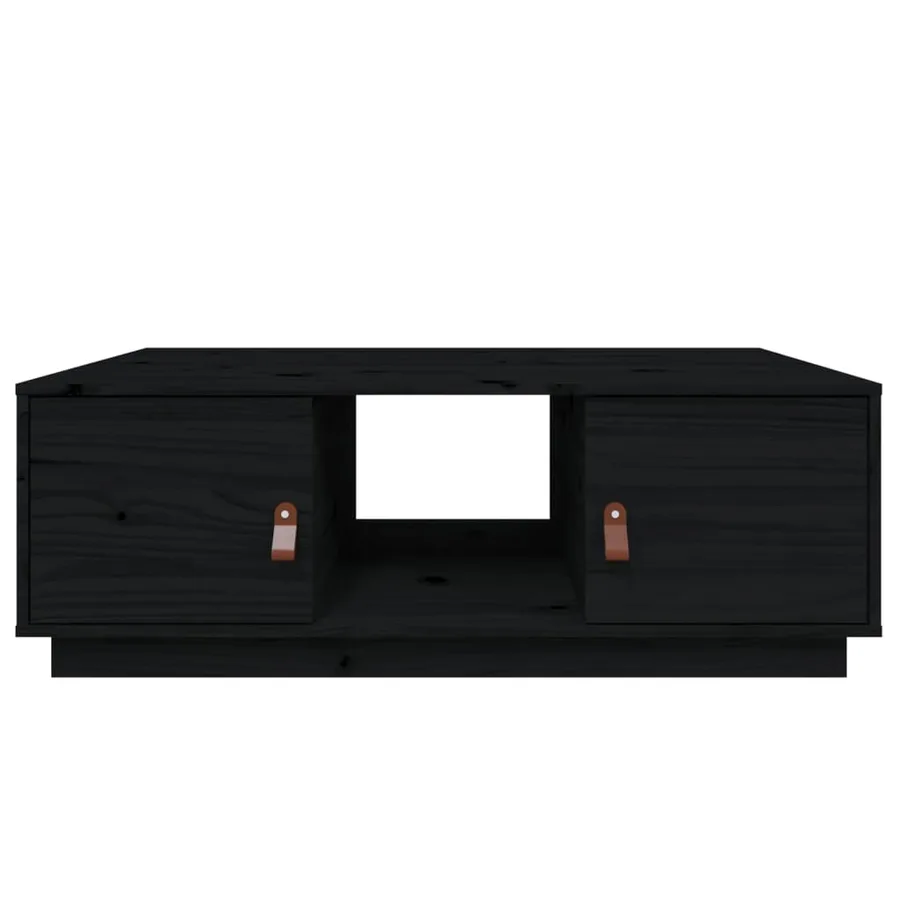 Table basse Noir 100x50x35 cm Bois massif de pin - 6