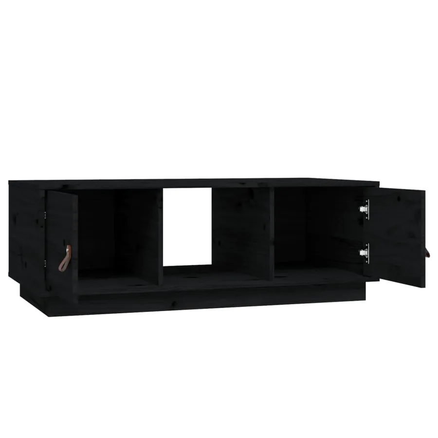 Table basse Noir 100x50x35 cm Bois massif de pin - 7