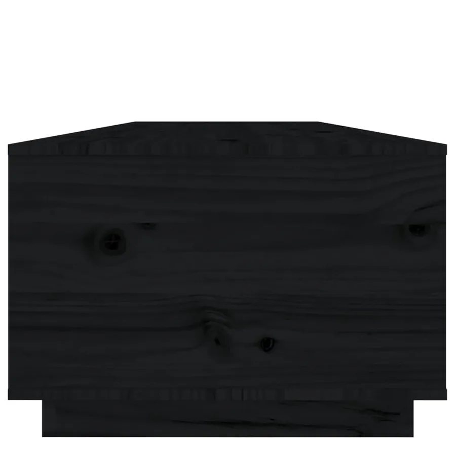 Table basse Noir 100x50x35 cm Bois massif de pin - 8
