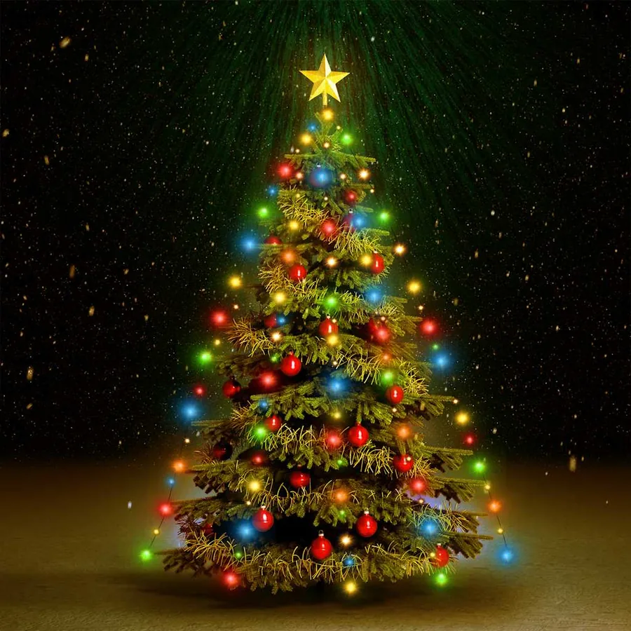 Guirlande lumineuse d'arbre de Noël 210 LED colorées 210 cm