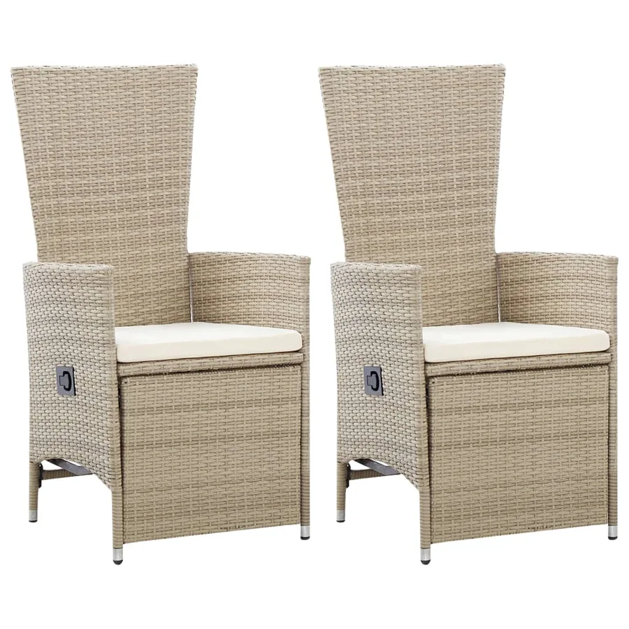 Ensemble à manger de jardin 7 pcs Résine tressée Beige - 13