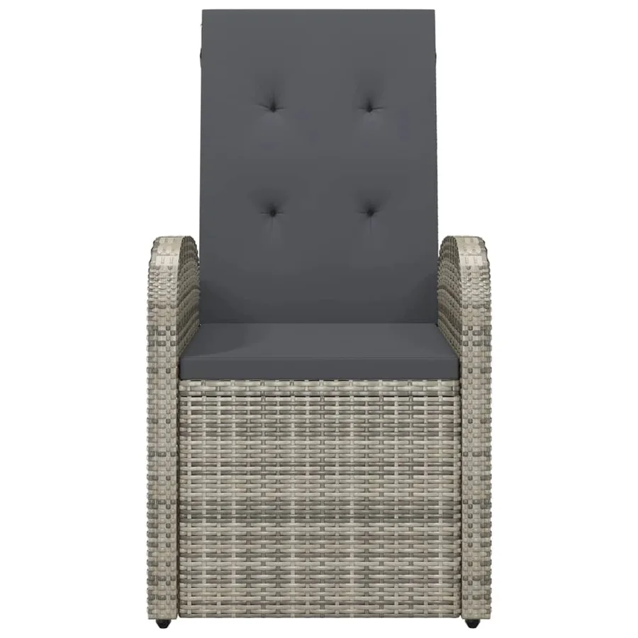 Chaise inclinable de jardin 2pc et coussins Résine tressée Gris - 4