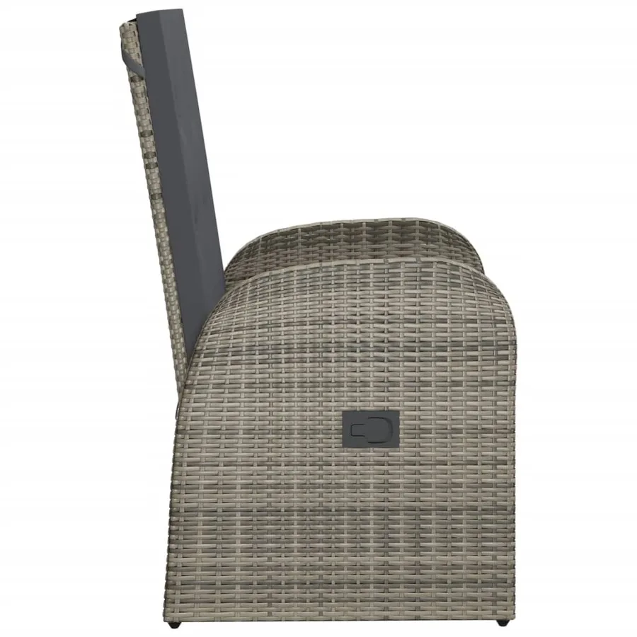 Chaise inclinable de jardin 2pc et coussins Résine tressée Gris - 5