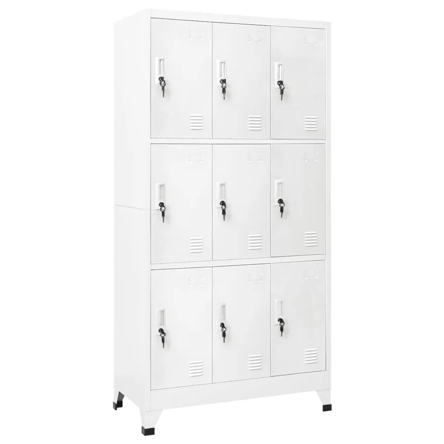 Armoire à casier avec 9 compartiments Acier 90x45x180 cm Gris