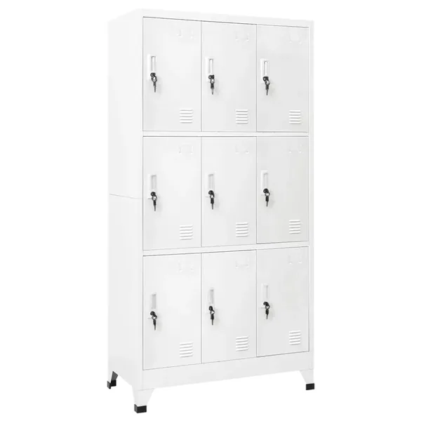 Armoire à casier avec 9 compartiments Acier 90x45x180 cm Gris