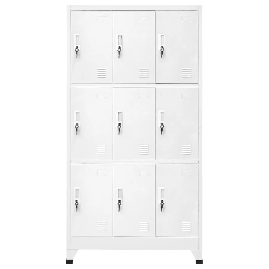 Armoire à casier avec 9 compartiments Acier 90x45x180 cm Gris - 2