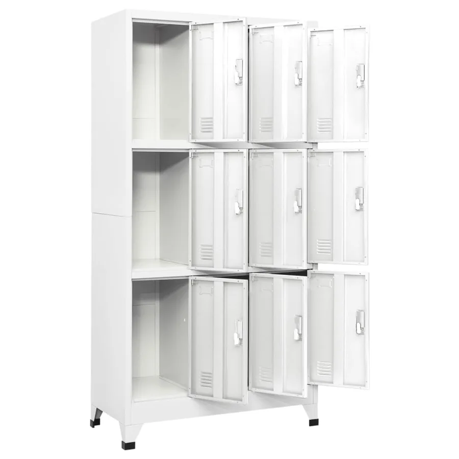 Armoire à casier avec 9 compartiments Acier 90x45x180 cm Gris - 3