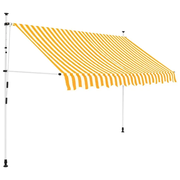 Auvent rétractable manuel 250 cm Rayures oranges et blanches