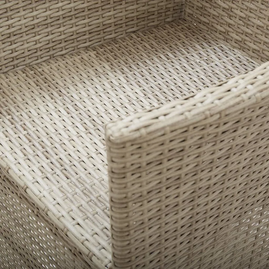 Chaises inclinables lot de 2 et coussins Résine tressée Beige - 8