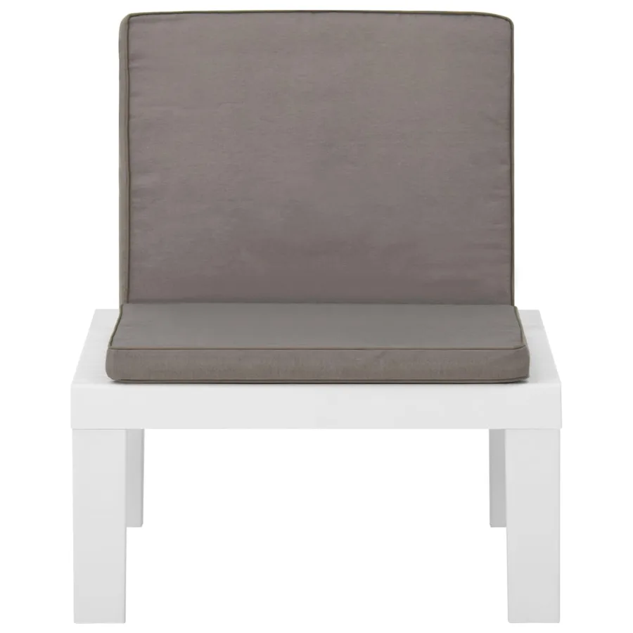 Salon de jardin 4 pcs avec coussins Plastique Blanc - 12