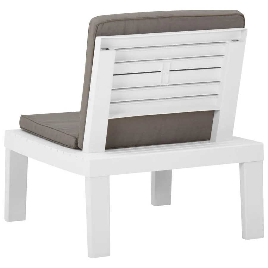 Salon de jardin 4 pcs avec coussins Plastique Blanc - 13