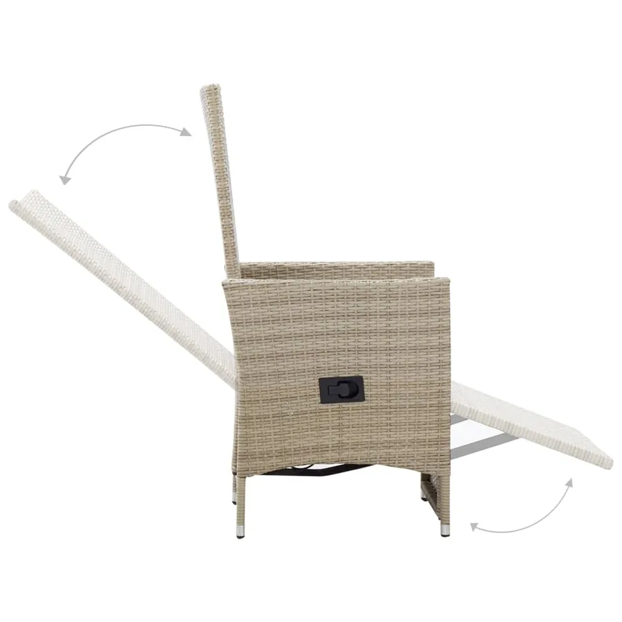 Ensemble à manger de jardin 5 pcs beige - 7