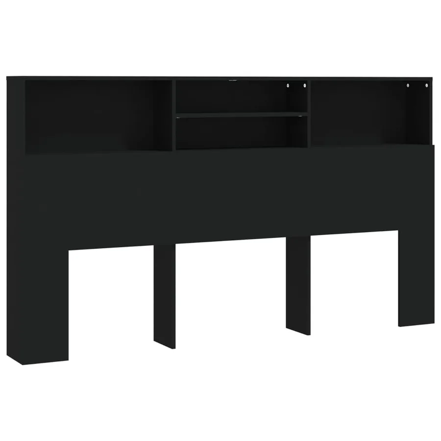 Armoire de tête de lit Noir 180x19x103,5 cm - 2