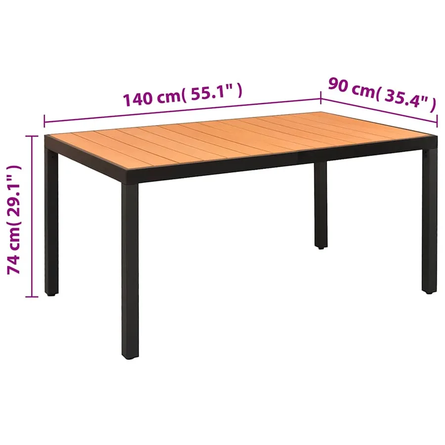 Ensemble à manger de jardin 7 pcs Aluminium Noir - 11