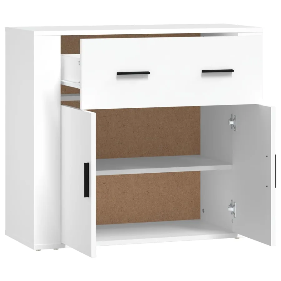 Buffet Blanc 80x33x70 cm Bois d'ingénierie - 4