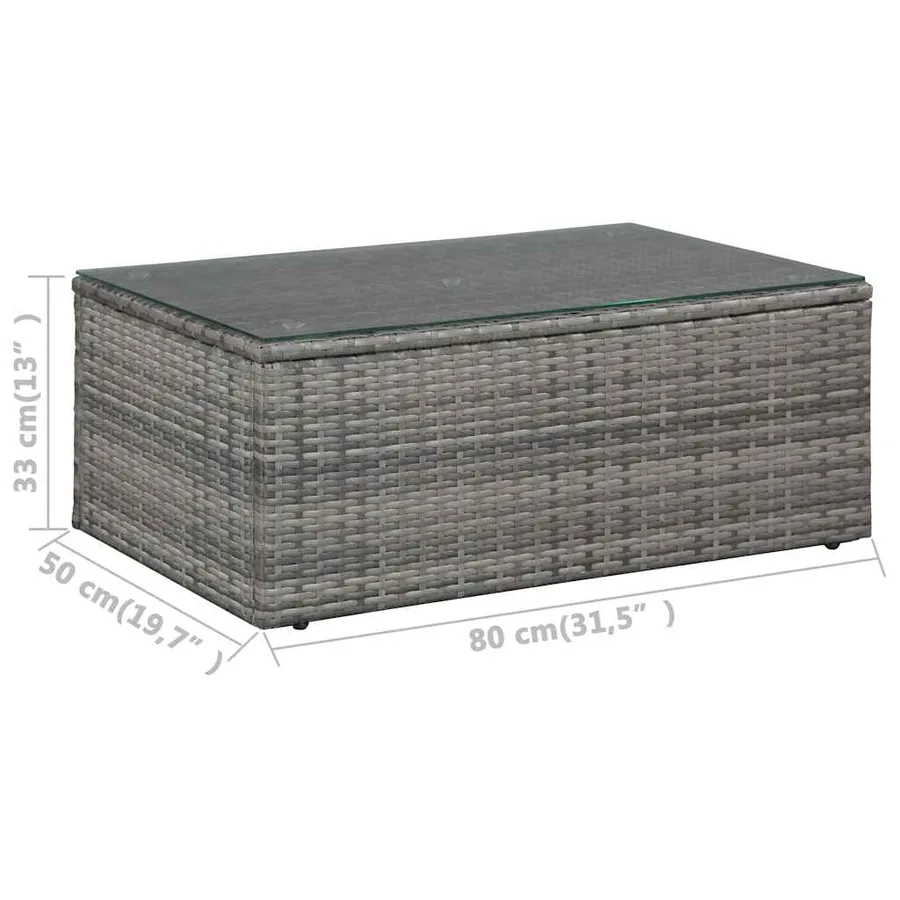 Salon de jardin 4 pcs avec coussins Résine tressée Gris - 9