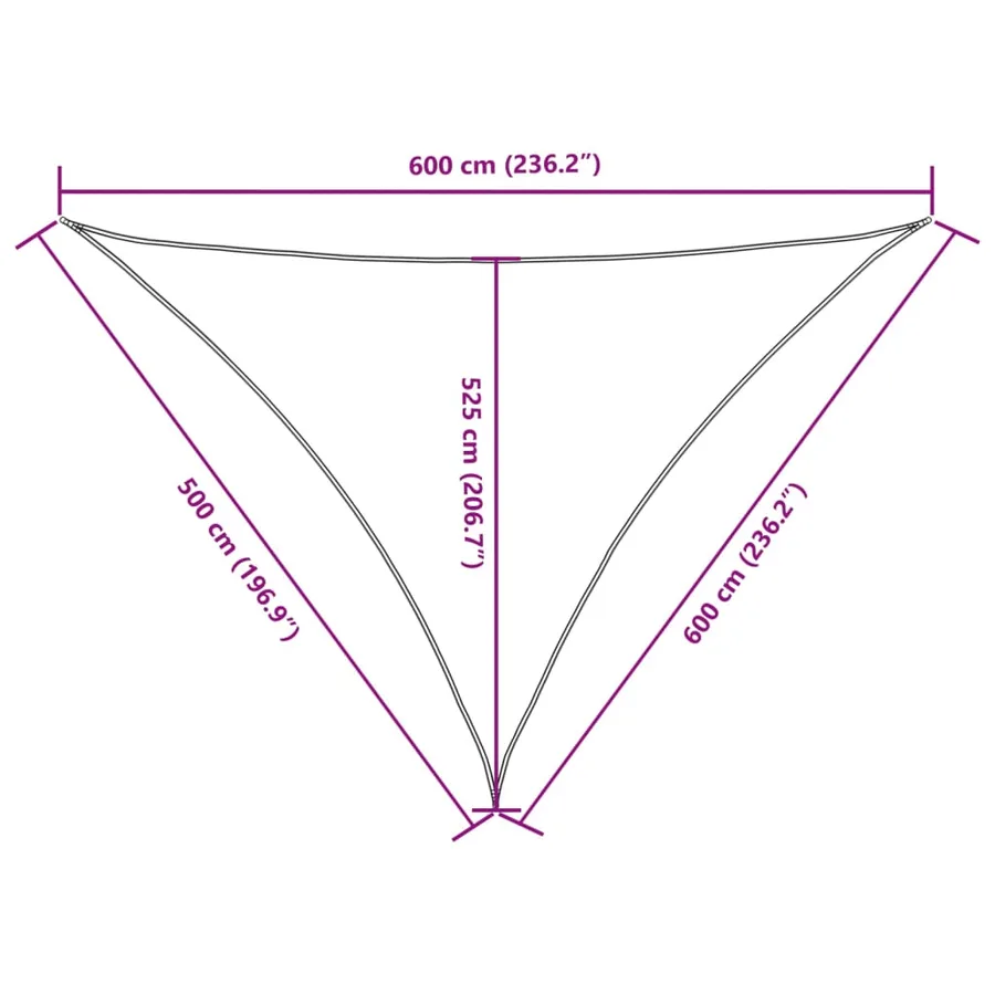 Voile de parasol tissu oxford triangulaire 5x6x6 m blanc - 10