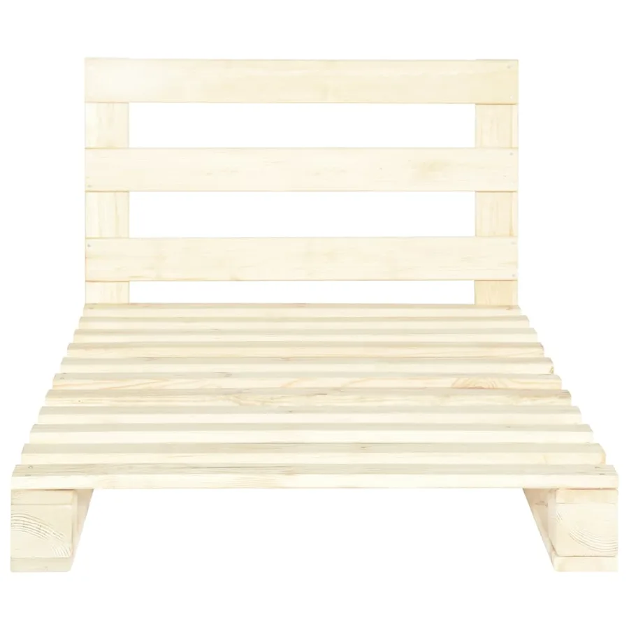 Cadre de lit de palette sans matelas bois massif pin 100x200 cm - 3