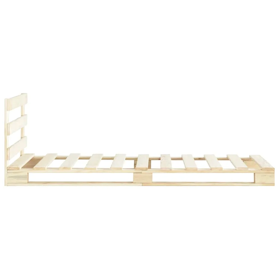 Cadre de lit de palette sans matelas bois massif pin 100x200 cm - 4
