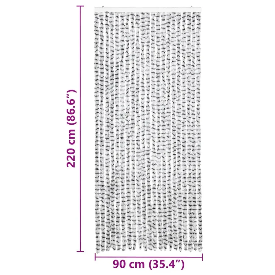Moustiquaire Gris clair et gris foncé 90x220 cm Chenille - 7