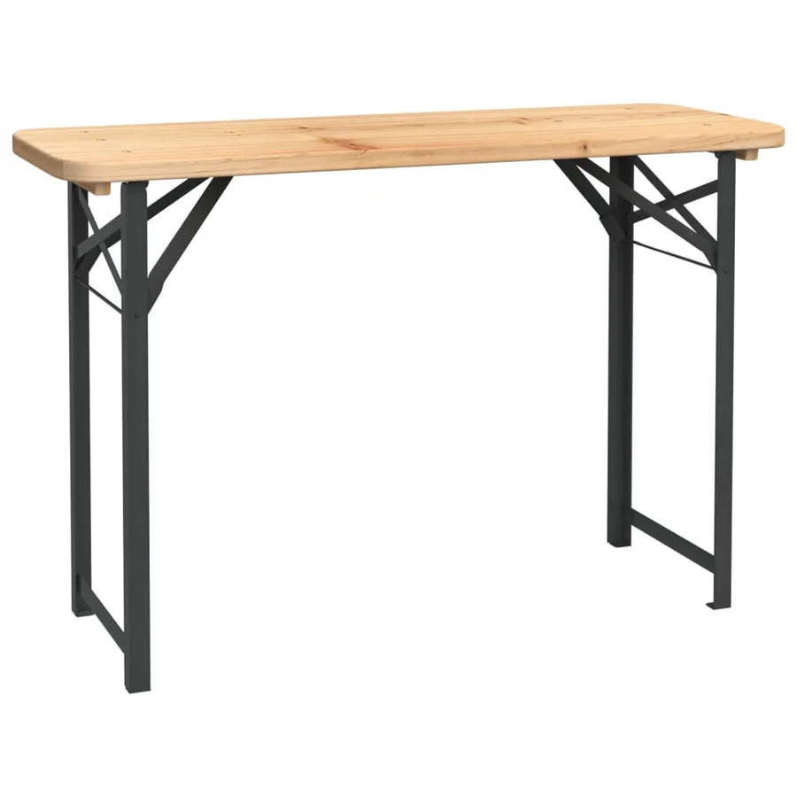 Ensemble de tables à bière pliantes 3 pcs bois massif de sapin - 8
