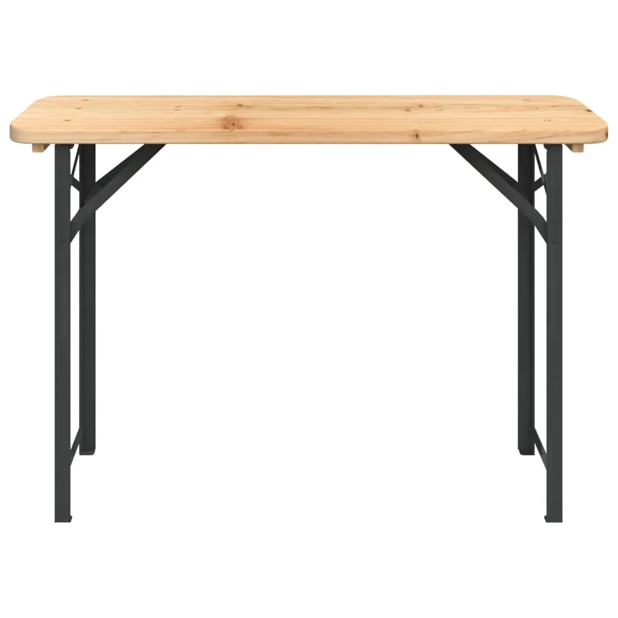 Ensemble de tables à bière pliantes 3 pcs bois massif de sapin - 9