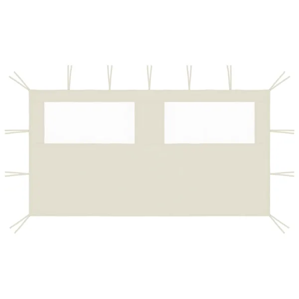 Paroi latérale de belvédère avec fenêtres 4x2 m Crème