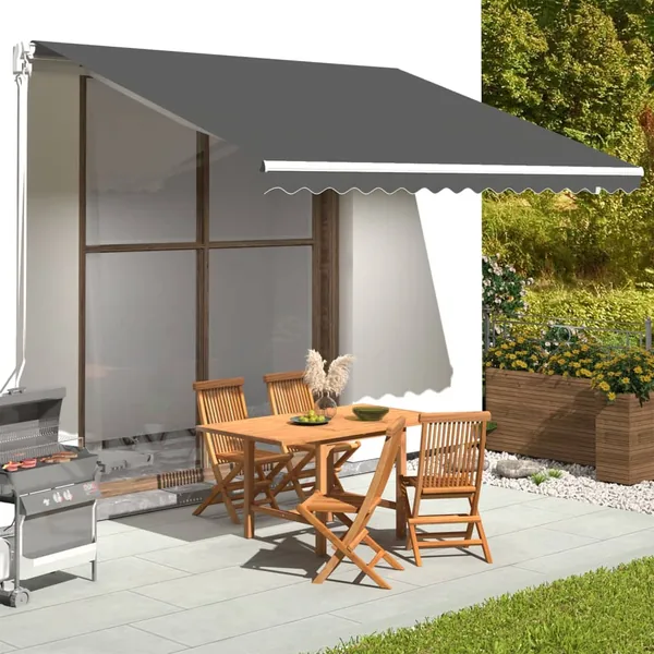 Tissu de remplacement pour auvent anthracite 4x3,5 m polyester