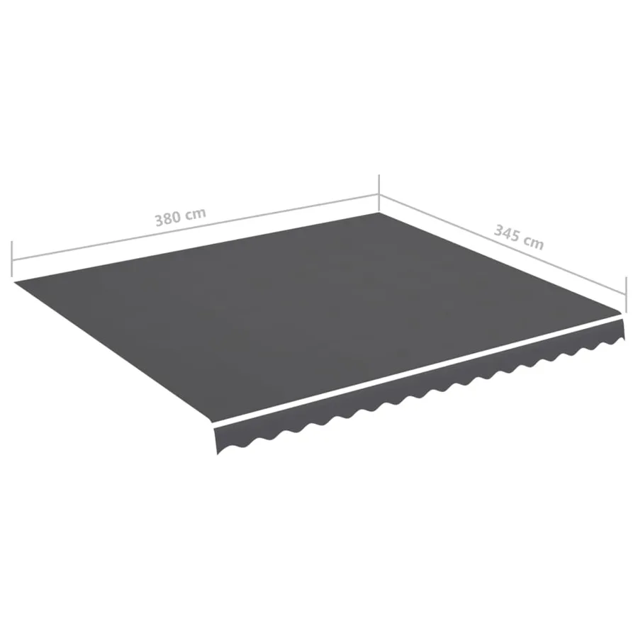 Tissu de remplacement pour auvent anthracite 4x3,5 m polyester - 6