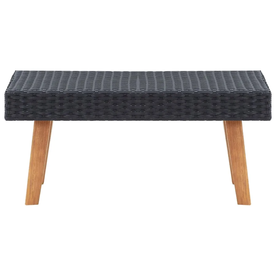 Table basse de jardin Résine tressée Noir - 2