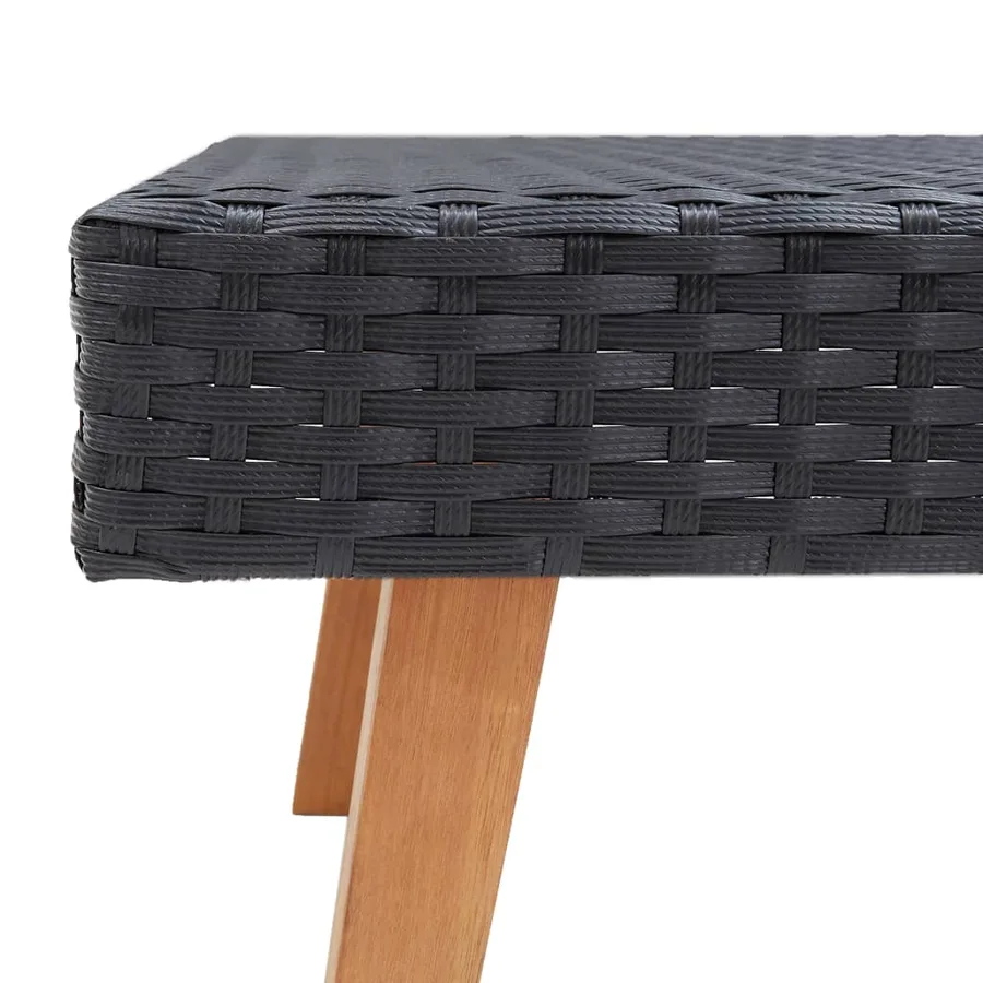 Table basse de jardin Résine tressée Noir - 4