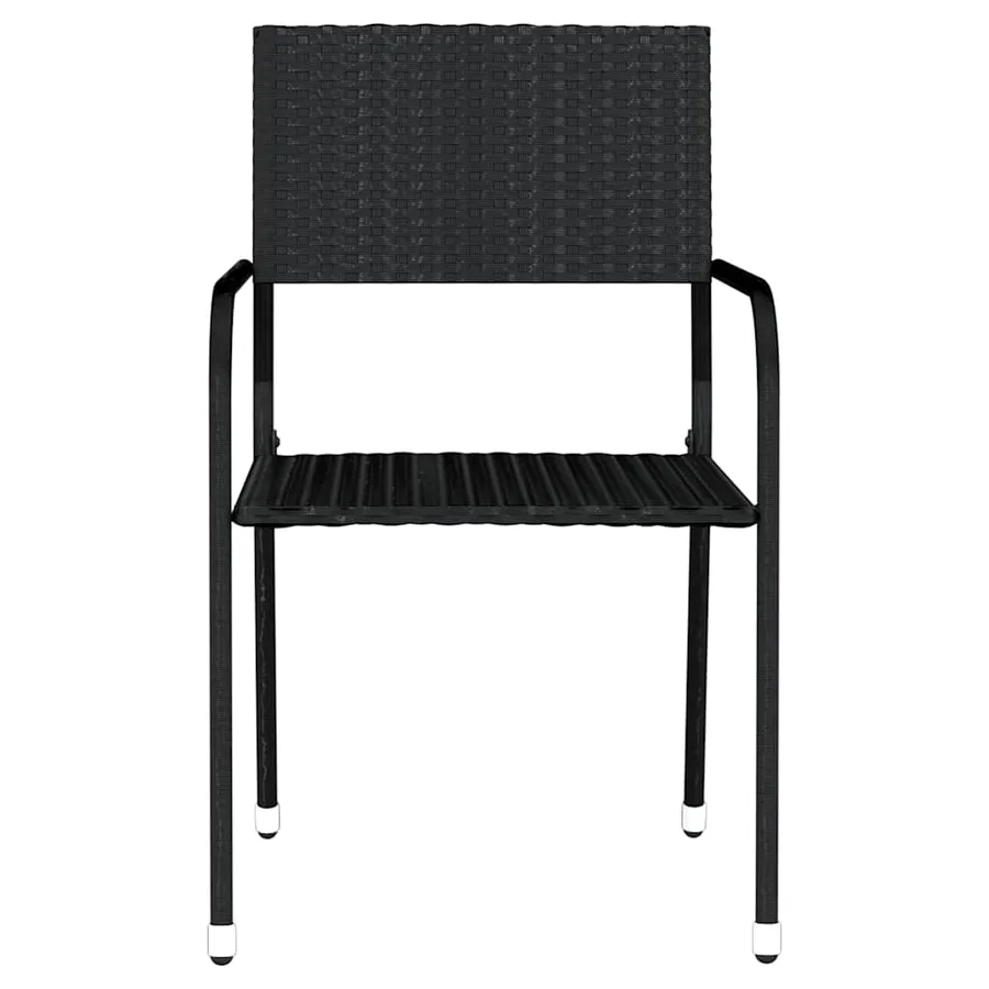 Ensemble à manger de jardin 3 pcs Noir - 4