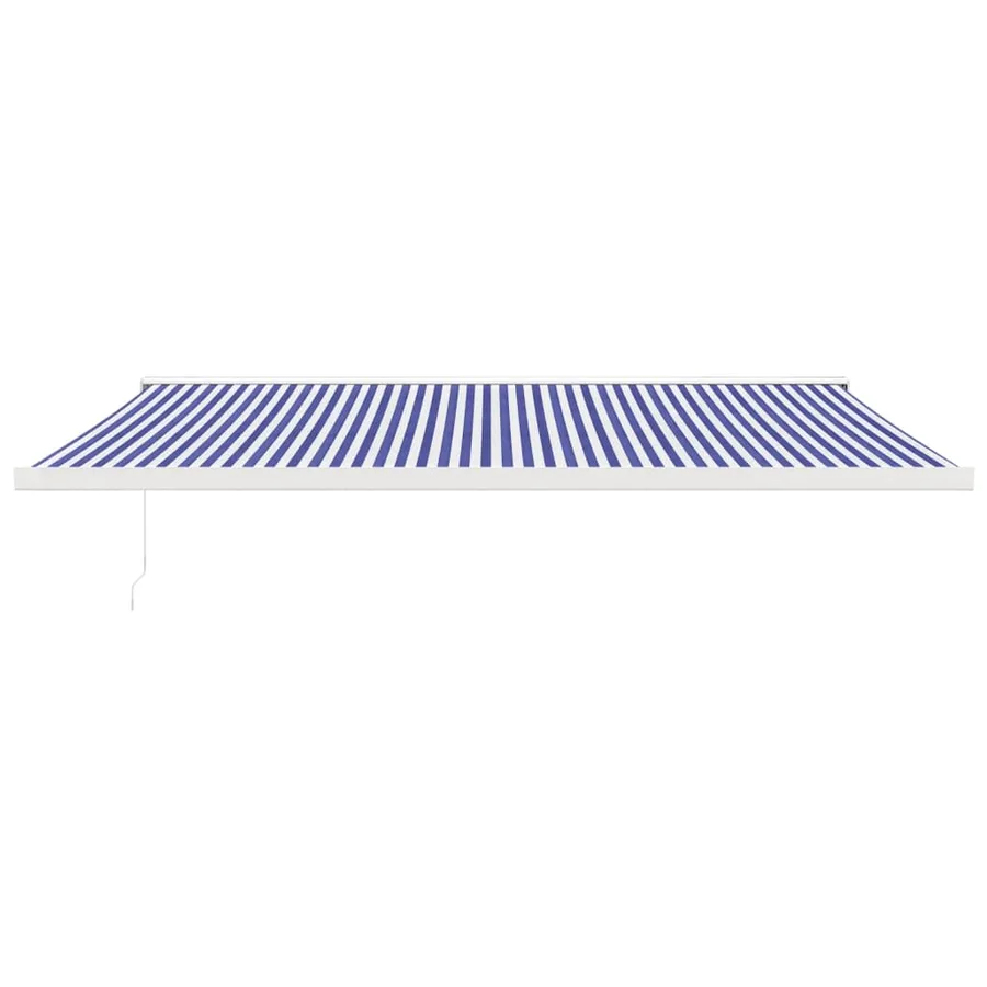 Auvent rétractable bleu et blanc 5x3 m tissu et aluminium - 3