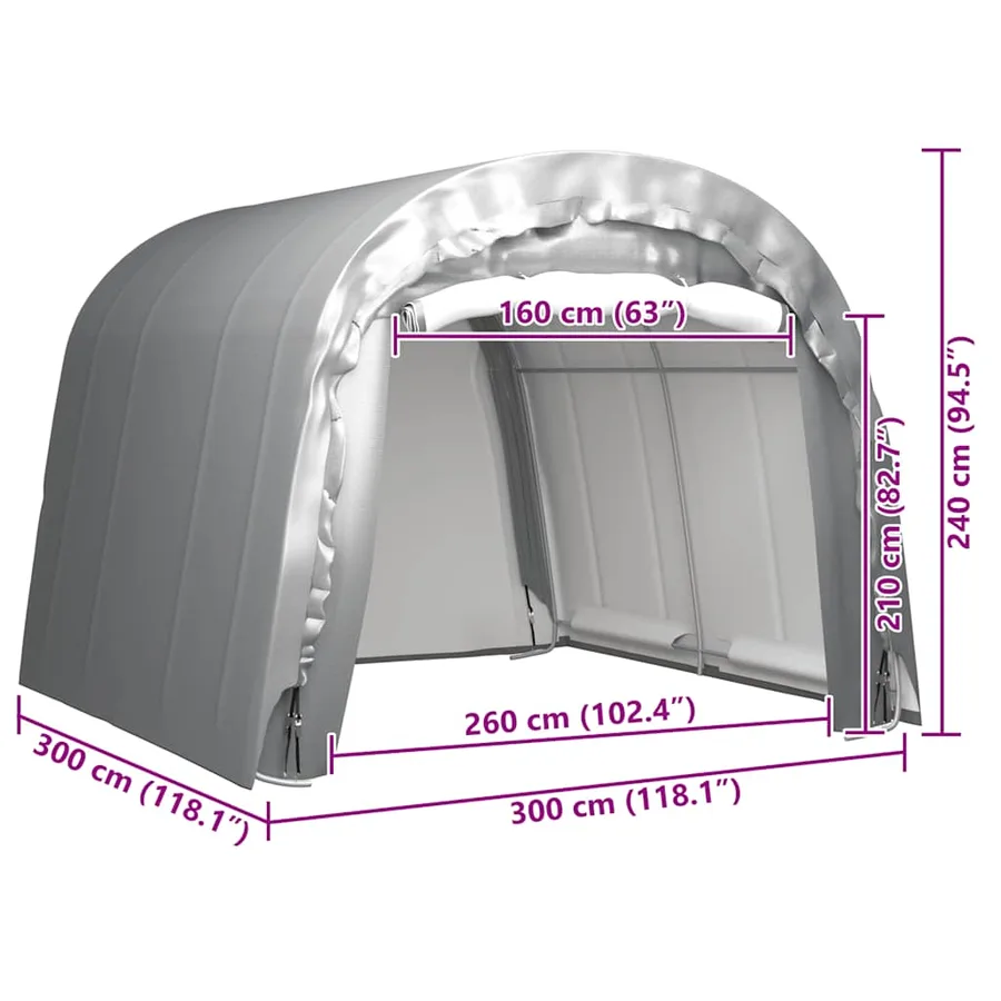 Tente de rangement 300x300 cm Acier Gris - 5