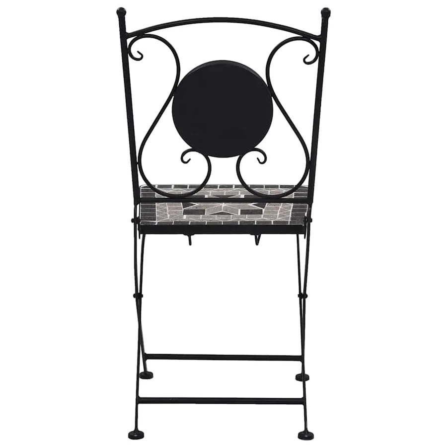 Chaises de bistrot mosaïque 2 pcs Gris - 5